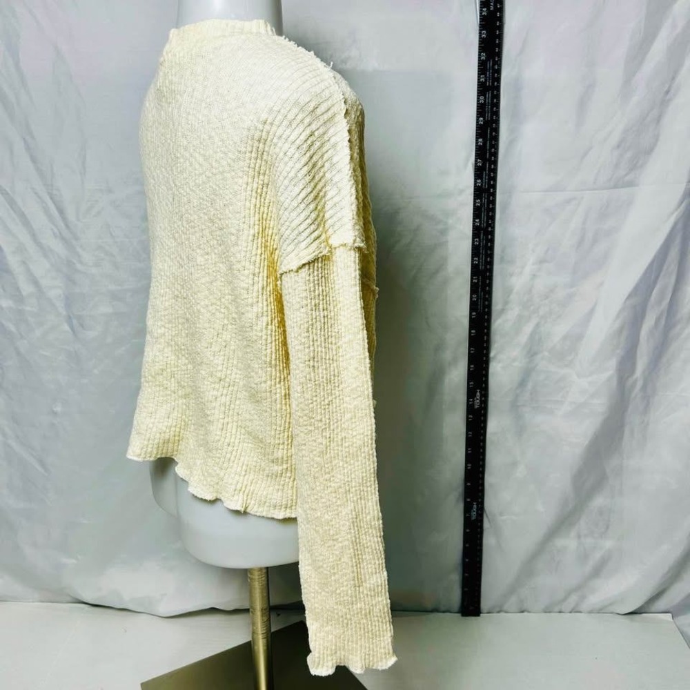 By Together + Collection*Cream Ribbed Mock Neck*Long Sleeve Sweater* Size M - Picture 5 of 10
